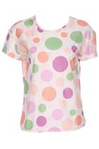 Romwe Colorful Circle Print Distressed Short-sleeved T-shirt