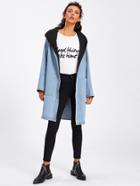 Romwe Detachable Hooded Denim Coat