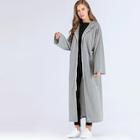 Romwe Drop Shoulder Longline Hooded Coat