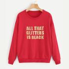 Romwe Glitter Letter Print Drop Shoulder Sweatshirt