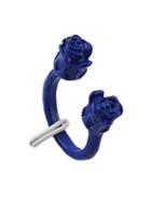 Romwe Rose Cuff Blue Ring