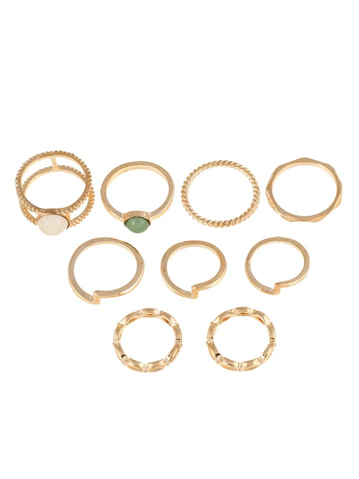 Romwe Double Layered Ring Pack 9pcs