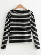 Romwe Slim Fit Striped Top