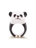 Romwe Black And White Panda Shaped Cute Ring