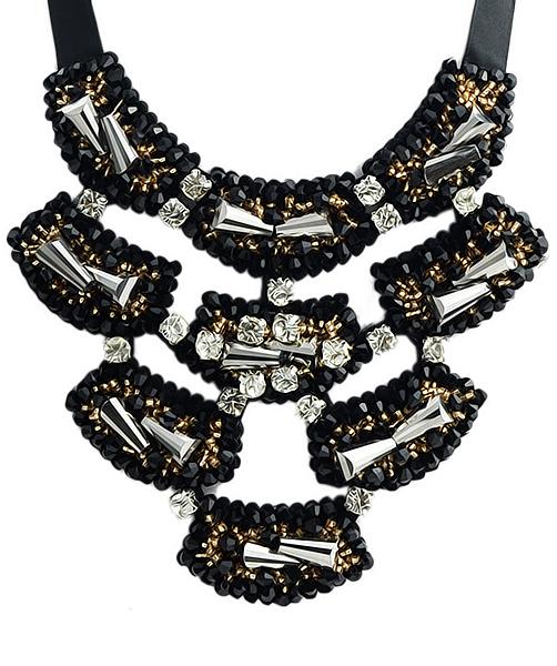 Romwe Black Diamond Chain Necklace