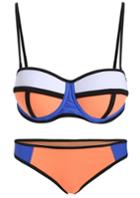 Romwe Colour-block Spaghetti Strap Bikini Set