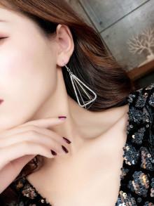 Romwe Multi Layered Open Triangle Drop Earrings
