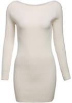 Romwe Long Sleeve Bodycon White Dress