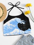Romwe Ocean Wave Cami Top