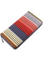 Romwe Multicolor Zipper Stripe Clutches Bag
