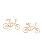 Romwe Gold Cutout Bicycle Ear Studs