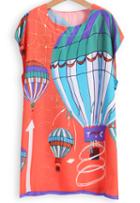 Romwe Hot Air Balloon Print Chiffon T-shirt