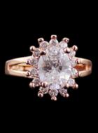 Romwe Gold Diamond Sun Ring