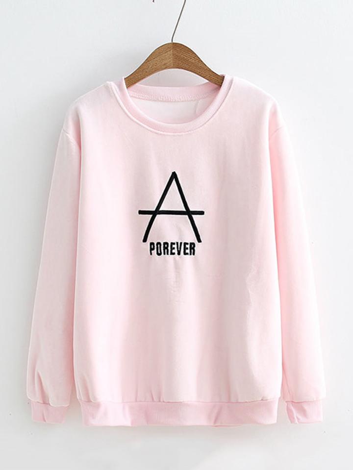 Romwe Graphic Embroidery Boyfriend Sweatshirt