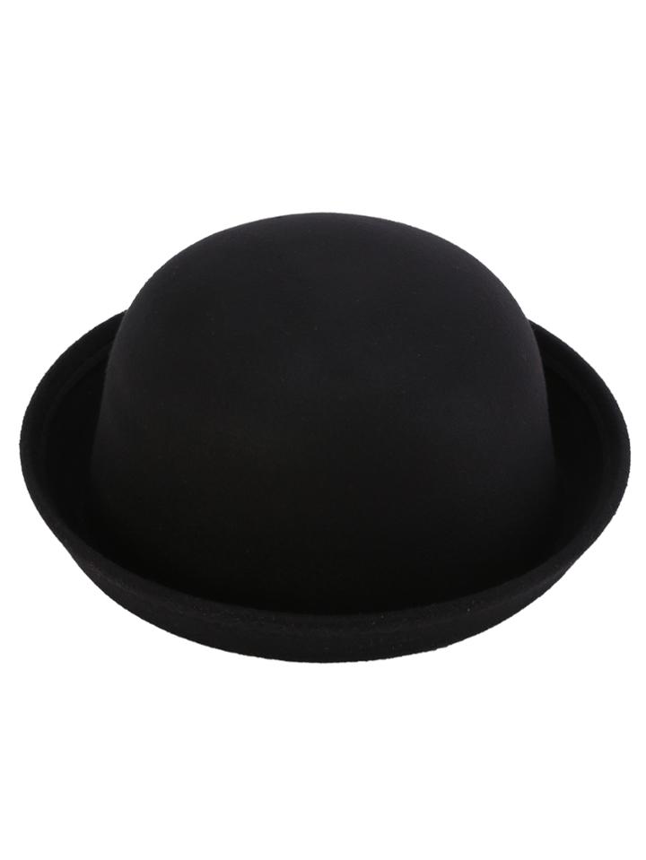 Romwe Black Vintage Felt Bowler Hat