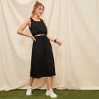 Romwe Drawstring Hem Tank Top & Skirt Set