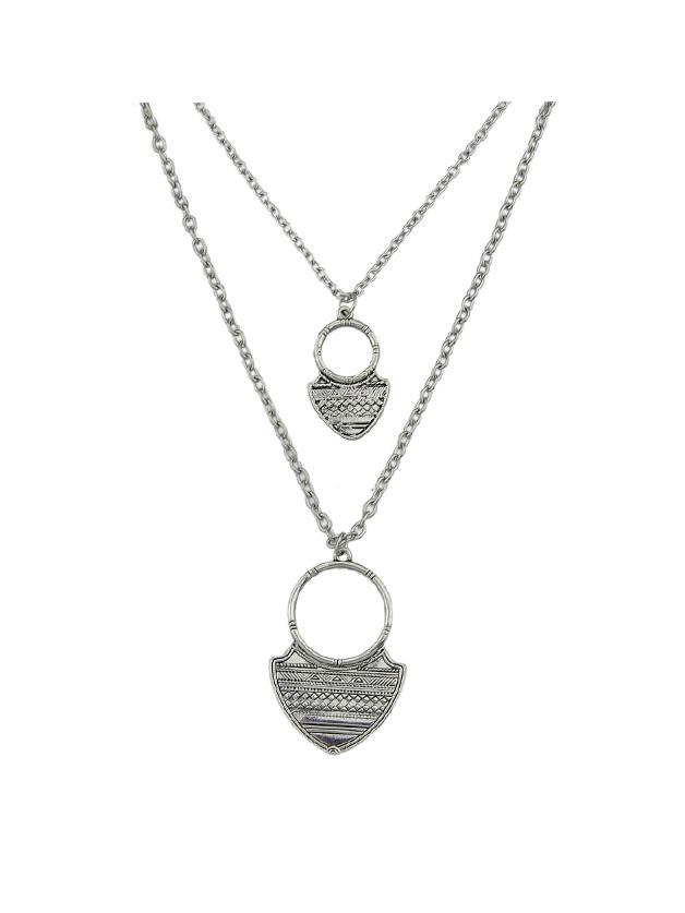 Romwe Silver Long Multi-layer Sweater Necklace