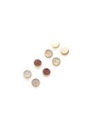 Romwe Four Color Round Stud Earring Set 4pair
