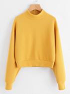 Romwe Zip Back Textured Dolman Sweatshirt