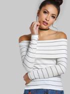 Romwe Foldover Off The Shoulder Slim Fit T-shirt