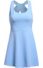Romwe Sleeveless Criss Cross Hollow Pleated Blue Dress