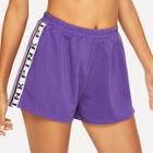 Romwe Lettering Detail Side Seam Heather Knit Elastic Shorts