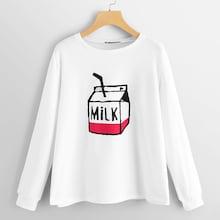 Romwe Milk Box Print Front Pullover