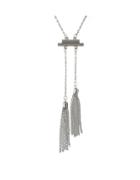 Romwe Simple Long Silver Chain Necklace