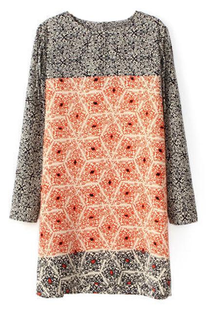 Romwe Floral Print Shift Dress