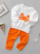Romwe Cartoon Print Pullover With Pants