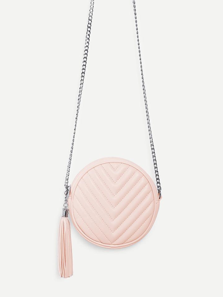 Romwe Tassel Detail Ball Design Chain Bag
