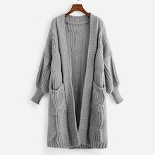 Romwe Solid Cable Knit Cardigan