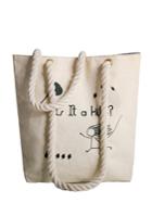 Romwe Stick Figure Print Canvas Shoulder Bag