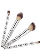 Romwe Honeycomb Handle Design Sliver Makeup Brush 4pcs