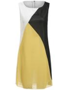 Romwe Color Block Sleeveless Chiffon Dress