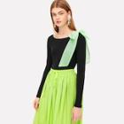 Romwe Bow Embellished Form Fitted Top