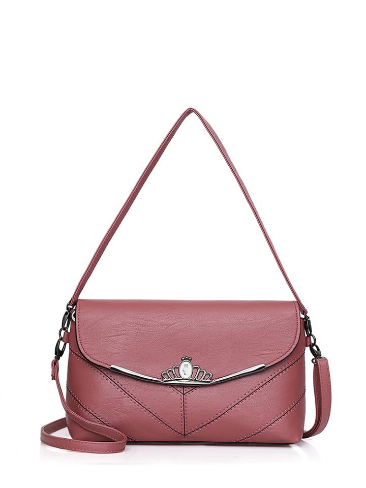 Romwe Chevron Stitch Crown Design Shoulder Bag