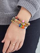 Romwe Color Handmade Beaded Winding Bracelet