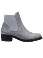 Romwe Grey Studded Pierced Boots