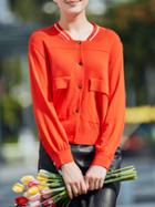 Romwe Orange Long Sleeve Pockets Sweater