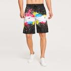 Romwe Guys Splatter Drip Print Shorts