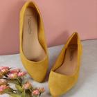Romwe Wide Fit Faux Suede Pointed Toe Flats