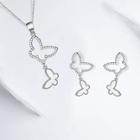 Romwe Open Butterfly Necklace & Earrings