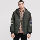 Romwe Men Patched Hooded Puffer Coat
