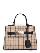 Romwe Plaid Print Crossbody Bag