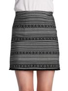 Romwe Fringe Striped Slim Skirt