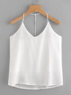 Romwe T Strap Back Chiffon Top