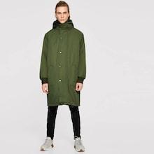 Romwe Guys Pocket Front Hooded Parka Coat