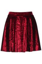 Romwe Velvet Red Skirt