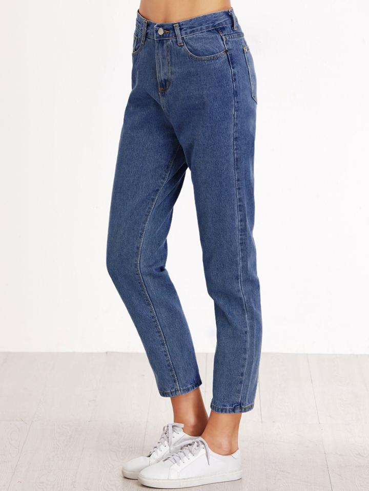Romwe Straight Leg Mom Jeans